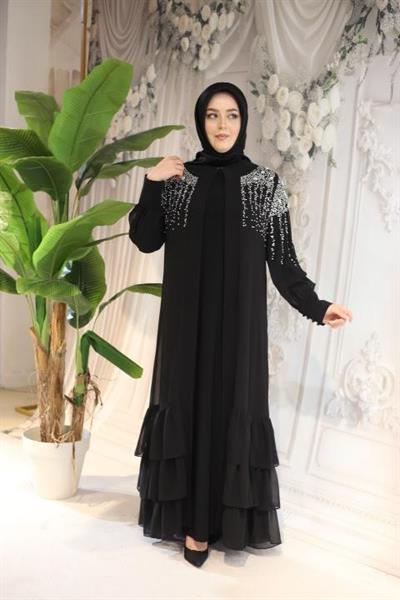 5128 CODE WHITE STONE ABAYA SUIT