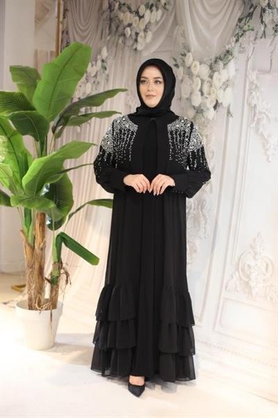 5128 CODE WHITE STONE ABAYA SUIT