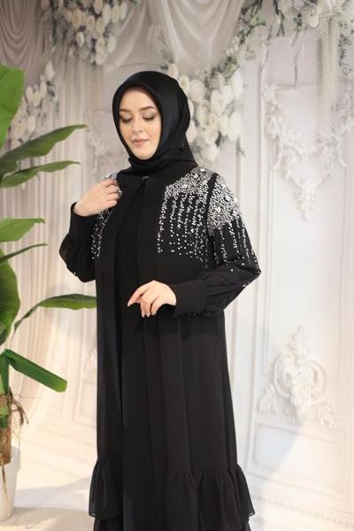 5128 CODE WHITE STONE ABAYA SUIT