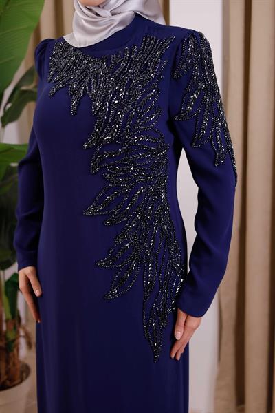 5135 CODE STONE EMBROIDERED EVENING DRESS