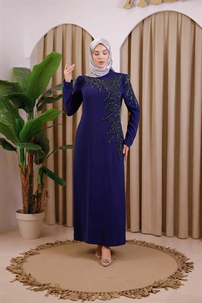 5135 CODE STONE EMBROIDERED EVENING DRESS