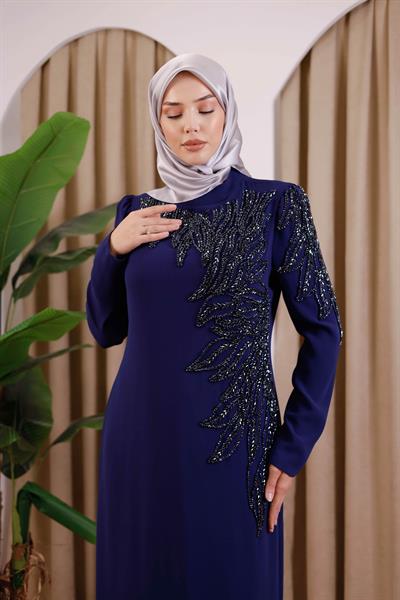 5135 CODE STONE EMBROIDERED EVENING DRESS