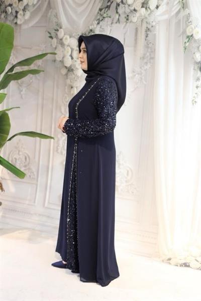 5141 ROBE DE SOIRÉE AVEC CODE MANCHES PAILLETTES