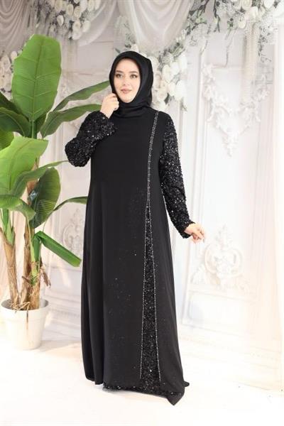 5141 ROBE DE SOIRÉE AVEC CODE MANCHES PAILLETTES