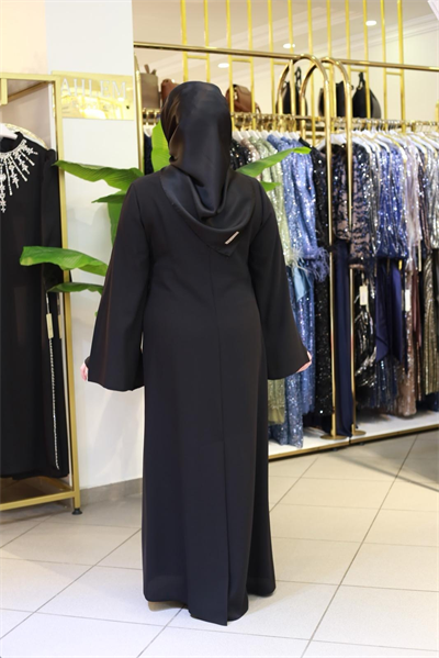 5170 كود فستان مطرز بالحجر الأسود