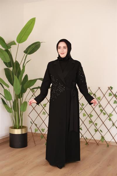 5184 KOD NAKIŞ İŞLEMELİ ABAYA TAKIM