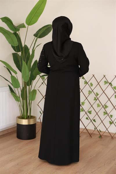 5184 KOD NAKIŞ İŞLEMELİ ABAYA TAKIM