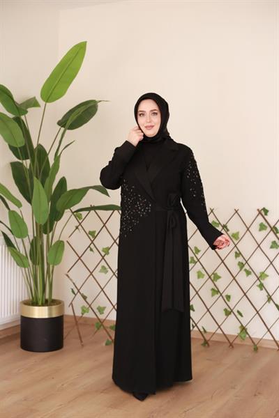 5184 KOD NAKIŞ İŞLEMELİ ABAYA TAKIM