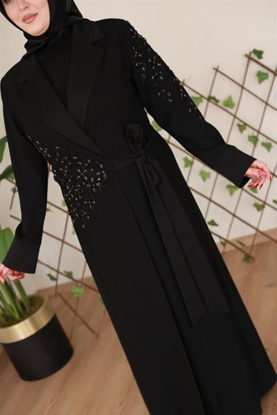 5184 KOD NAKIŞ İŞLEMELİ ABAYA TAKIM