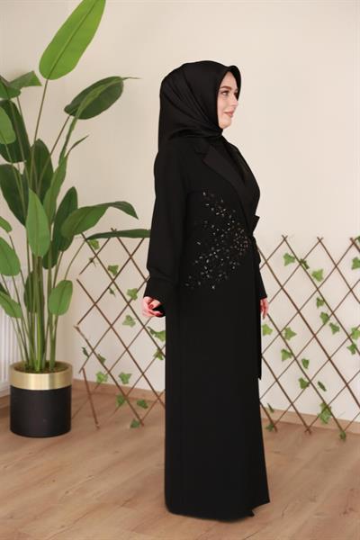 5184 KOD NAKIŞ İŞLEMELİ ABAYA TAKIM