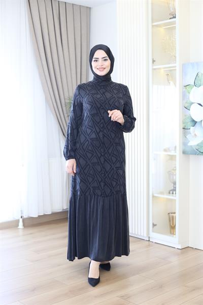 5187 CODE ROBE À GODETS À MOTIFS PERSONNALISÉS