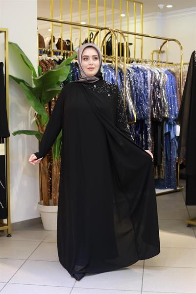 5199 كود فستان مطرز بالورود مع الأحجار