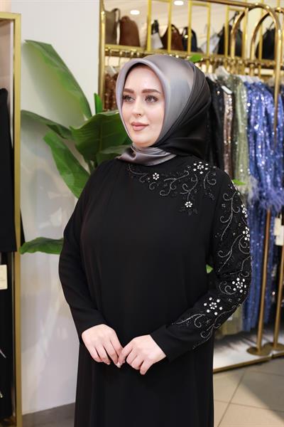 5199 كود فستان مطرز بالورود مع الأحجار