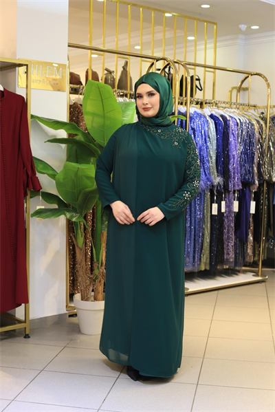 5199 كود فستان مطرز بالورود مع الأحجار