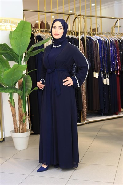 5211 KOD YAKA KOL TAŞLI ABAYA TAKIM