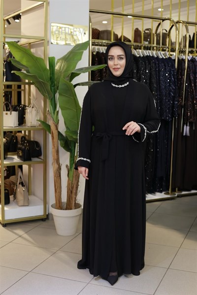 5211 KOD YAKA KOL TAŞLI ABAYA TAKIM