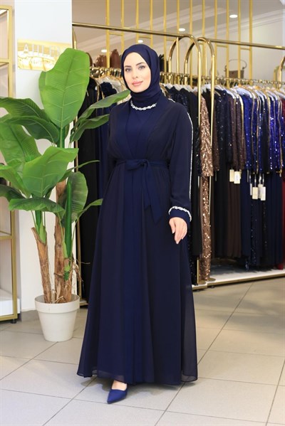 5211 KOD YAKA KOL TAŞLI ABAYA TAKIM