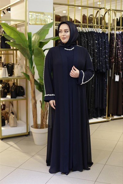 5211 KOD YAKA KOL TAŞLI ABAYA TAKIM