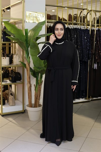 5211 KOD YAKA KOL TAŞLI ABAYA TAKIM