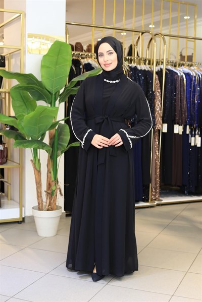 5211 KOD YAKA KOL TAŞLI ABAYA TAKIM
