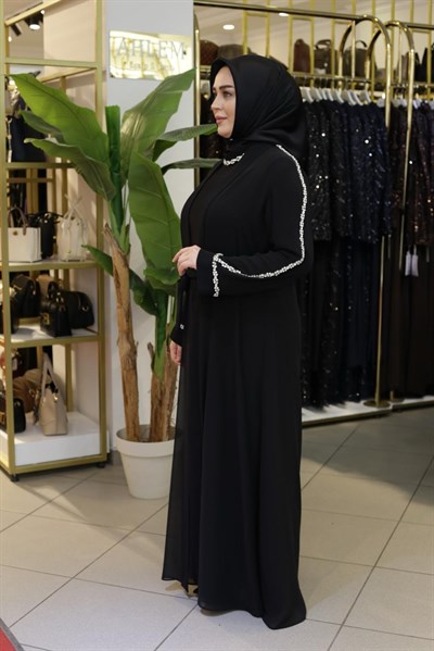 5211 KOD YAKA KOL TAŞLI ABAYA TAKIM