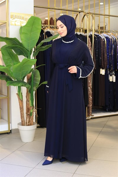 5211 KOD YAKA KOL TAŞLI ABAYA TAKIM