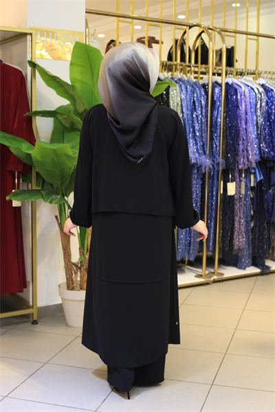 5212 KOD BRONŞ DETAYLI PANTOLONLU TAKIM SİYAH