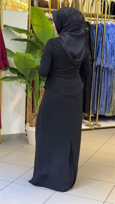 5222 KOD BEL UND KRAWATTE MIT STEINEN VERZIERTES KLEID
