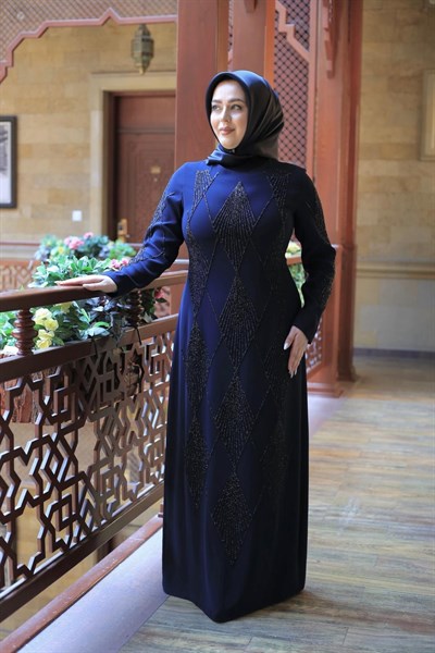 5230 KOD TAŞ İŞLEMELİ ELBİSE