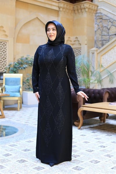 5230 KOD TAŞ İŞLEMELİ ELBİSE