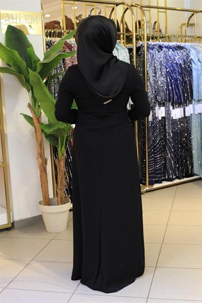 5246 KOD ÇİFT RENK TAŞLI ELBİSE