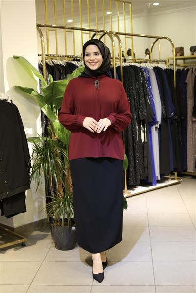 5344 CODE BRONZE DETAILED SHORT SHIRT