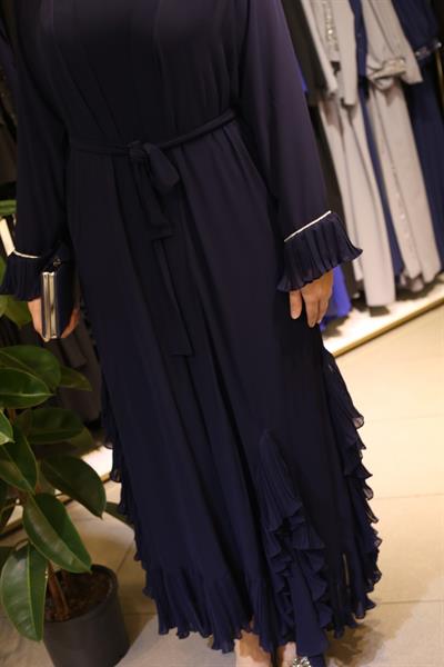 5361 KOD KEMERLİ ŞİFON ABAYA TAKIM