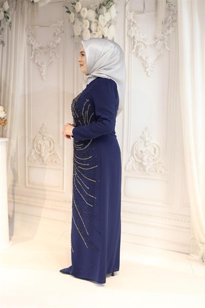 538 KOD KREP GİRDAP DESEN ELBİSE