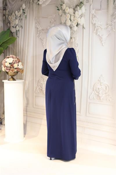 538 KOD KREP GİRDAP DESEN ELBİSE