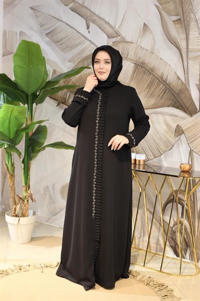 5403 CODE SLEEVES WITH PLEATED DETAIL ABAYA