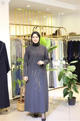 5407 CODE STONE DIAMOND PATTERN ABAYA