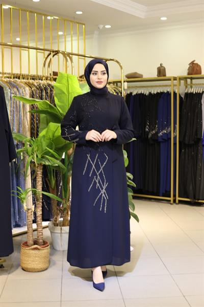 5407 CODE STONE DIAMOND PATTERN ABAYA