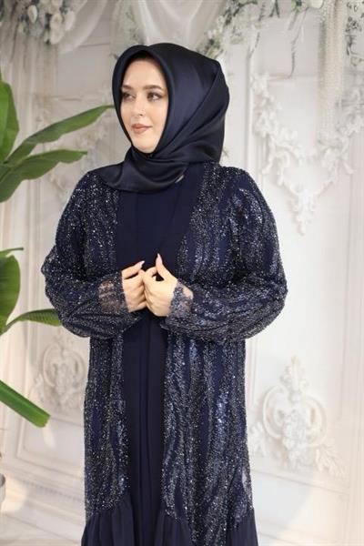 541 CODE TULLE DETAILED ABAYA SUIT