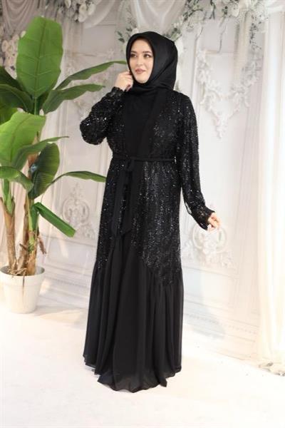 541 CODE TÜLL DETAILLIERTE ABAYA ANZUG