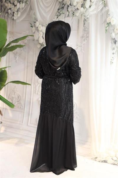 541 CODE TÜLL DETAILLIERTE ABAYA ANZUG