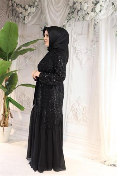 541 CODE TÜLL DETAILLIERTE ABAYA ANZUG