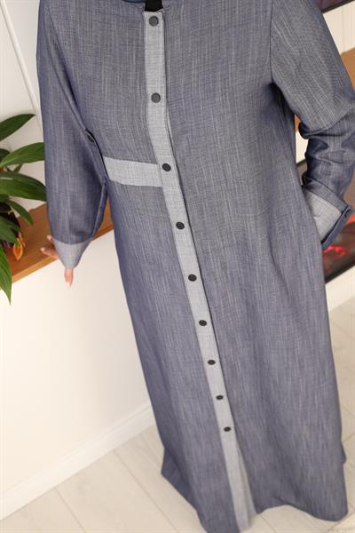 5418 CODE FRONT BUTTONED DENIM ABAYA