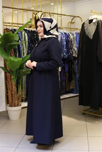 5473 KOD BRONŞLU KUŞAKLI TRENÇKOT LACİVERT