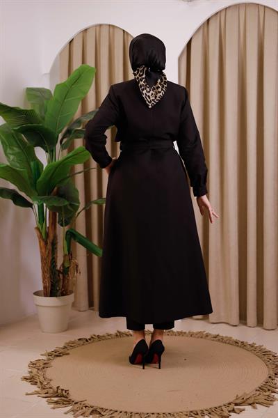 СЕЗОННОЕ ПАЛЬТО В ПОЛОСКУ С КОДОВЫМ ВОРОТНИКОМ 5482