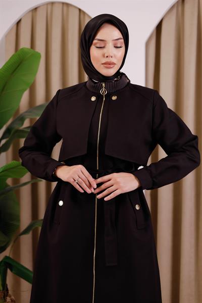 СЕЗОННОЕ ПАЛЬТО В ПОЛОСКУ С КОДОВЫМ ВОРОТНИКОМ 5482