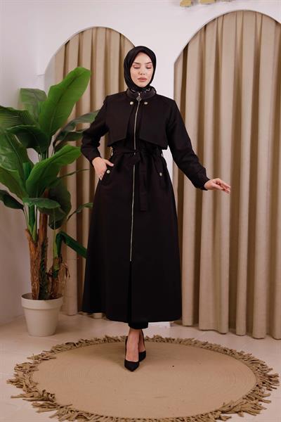 СЕЗОННОЕ ПАЛЬТО В ПОЛОСКУ С КОДОВЫМ ВОРОТНИКОМ 5482