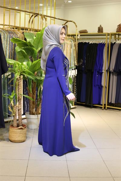 5508 CODE ONE SLEEVE CAPE DRESS WITH STONES