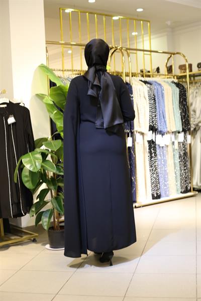 5508 فستان كاب بأكمام واحدة بأحجار 5508 كود بأكمام واحدة