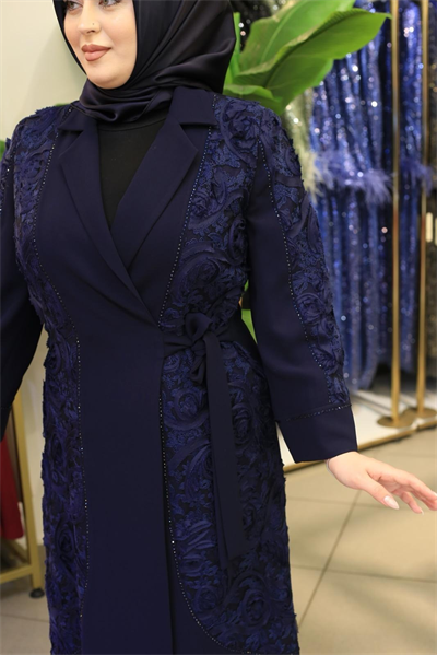 5514 CODE JACKET COLLAR GUIPURE ABAYA